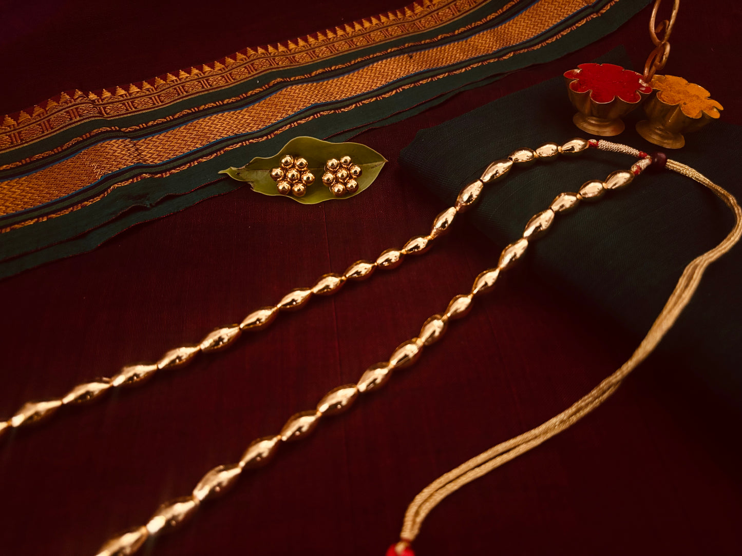 Single Layer Bormal & Earrings| Long Necklace Set | Sonsala | बोरमाळ + कुडी
