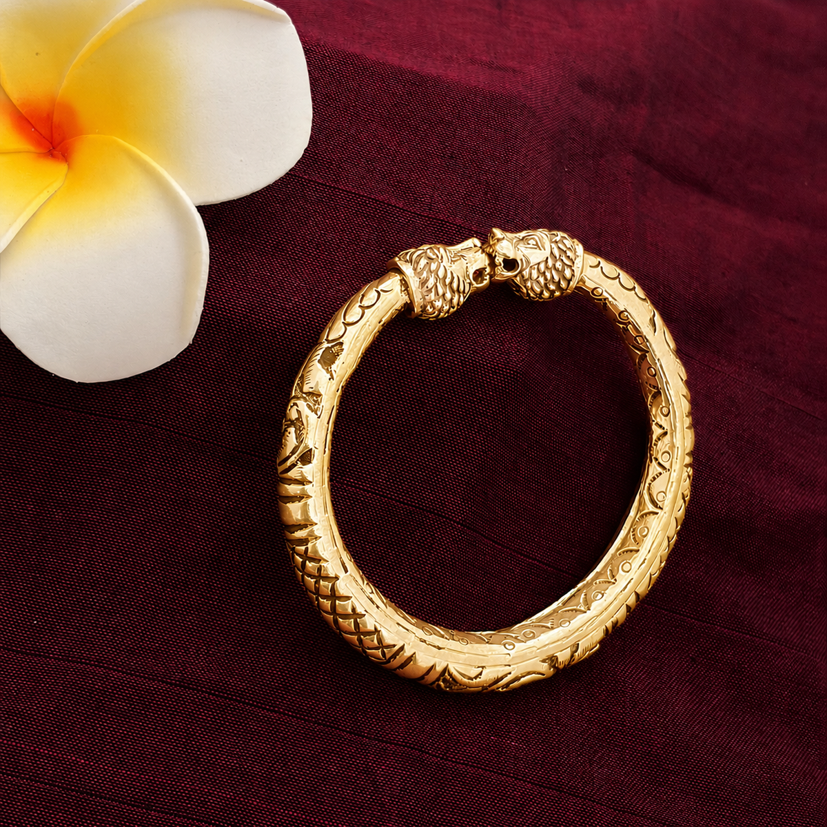 SINHAMUKH KADA GOLD PLATED | KADA | RAYBA | सिंहामुख कडं