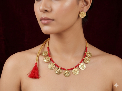 Small Putali Har & Earrings| Maharashtrian Choker | Sonsala | छोटा पुतळी हार  + कानातले
