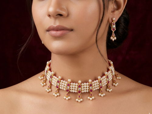 Chichpeti & Earrings| Maharashtrian Choker | Sonsala | चिंचपेटी + कानातले
