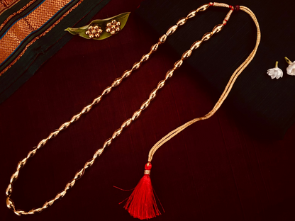 Single Layer Bormal & Earrings| Long Necklace Set | Sonsala | बोरमाळ + कुडी