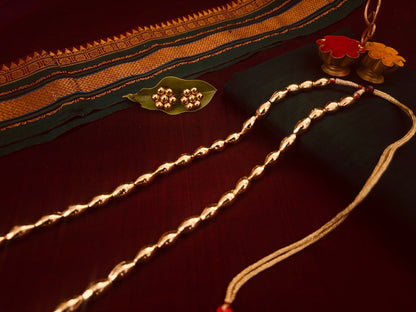 Single Layer Bormal & Earrings| Long Necklace Set | Sonsala | बोरमाळ + कुडी