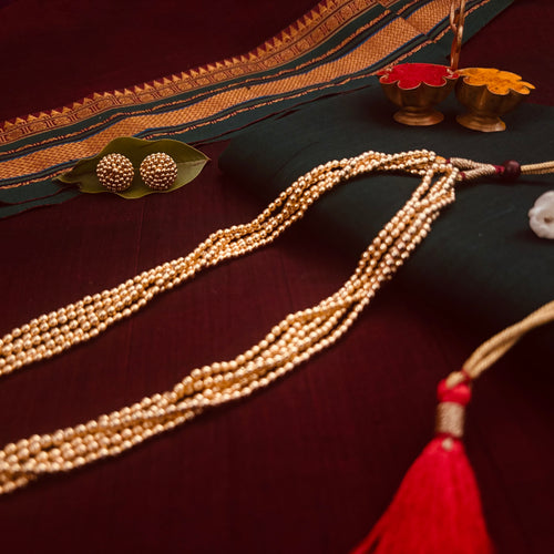 Jondhale Mani Gund & Earrings| Long Necklace Set | Sonsala | जोंधळे मणी गुंड + कानातले