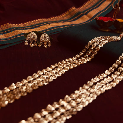 Pohe Har & Earrings| Long Necklace Set | Sonsala | पोहे हार + कानातले