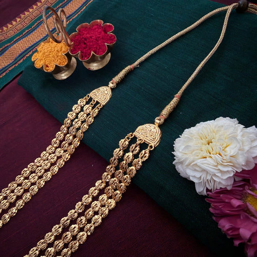 Pohe Har & Earrings| Long Necklace Set | Sonsala | पोहे हार + कानातले
