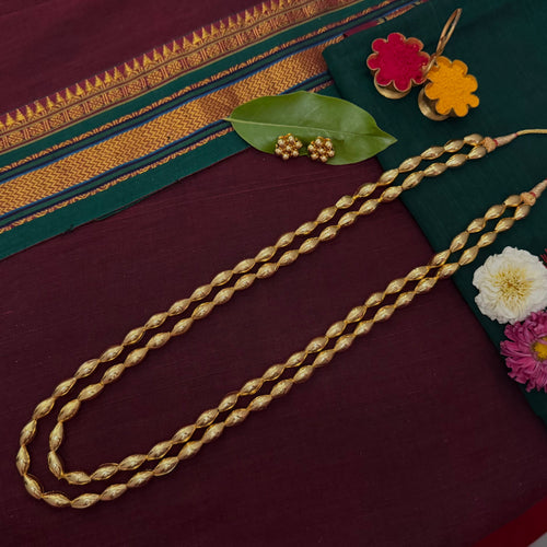 Two Layer Bormal & Earrings| Long Necklace Set | Sonsala |दोन पदरी बोरमाळ
