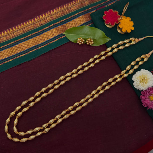 Two Layer Bormal & Earrings| Long Necklace Set | Sonsala |दोन पदरी बोरमाळ
