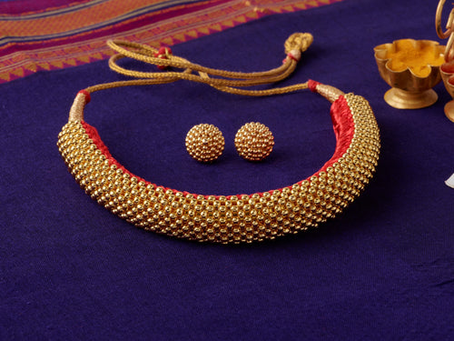 Gadi Thushi & Earrings| Maharashtrian Choker Set | Sonsala | गादी ठुशी + कानातले