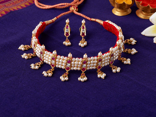 Chichpeti & Earrings| Maharashtrian Choker | Sonsala | चिंचपेटी + कानातले